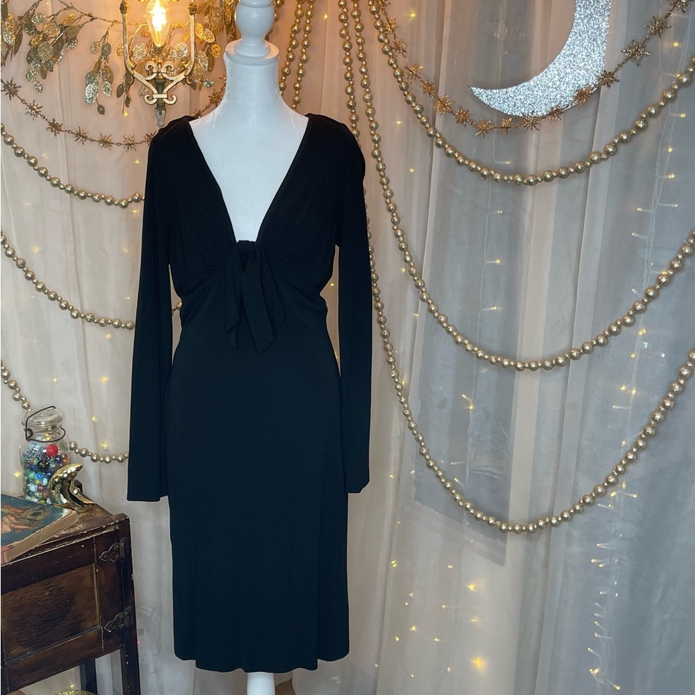 Moda International Black V-Neck Sheath Dress